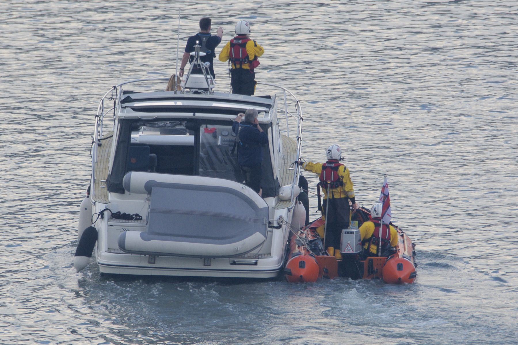 RNLI Dart lifeboat brought the 31 ft motor cruiser back to Dartmouth.